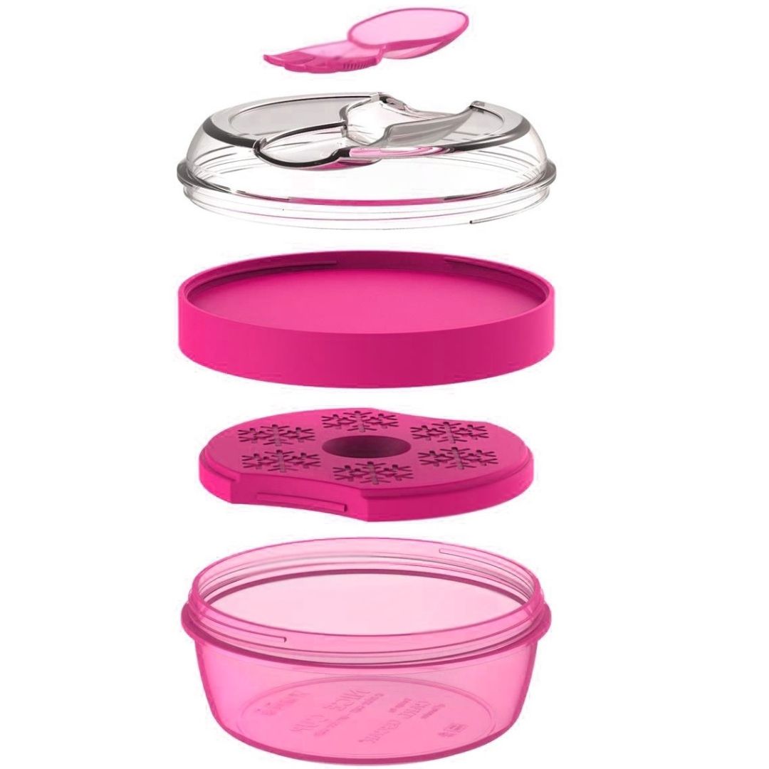 n'Ice Cup, Snackbox mit Kühlscheibe - pink