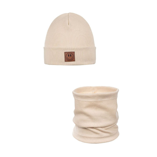 Winter Set Mütze und Loop für Kinder beige