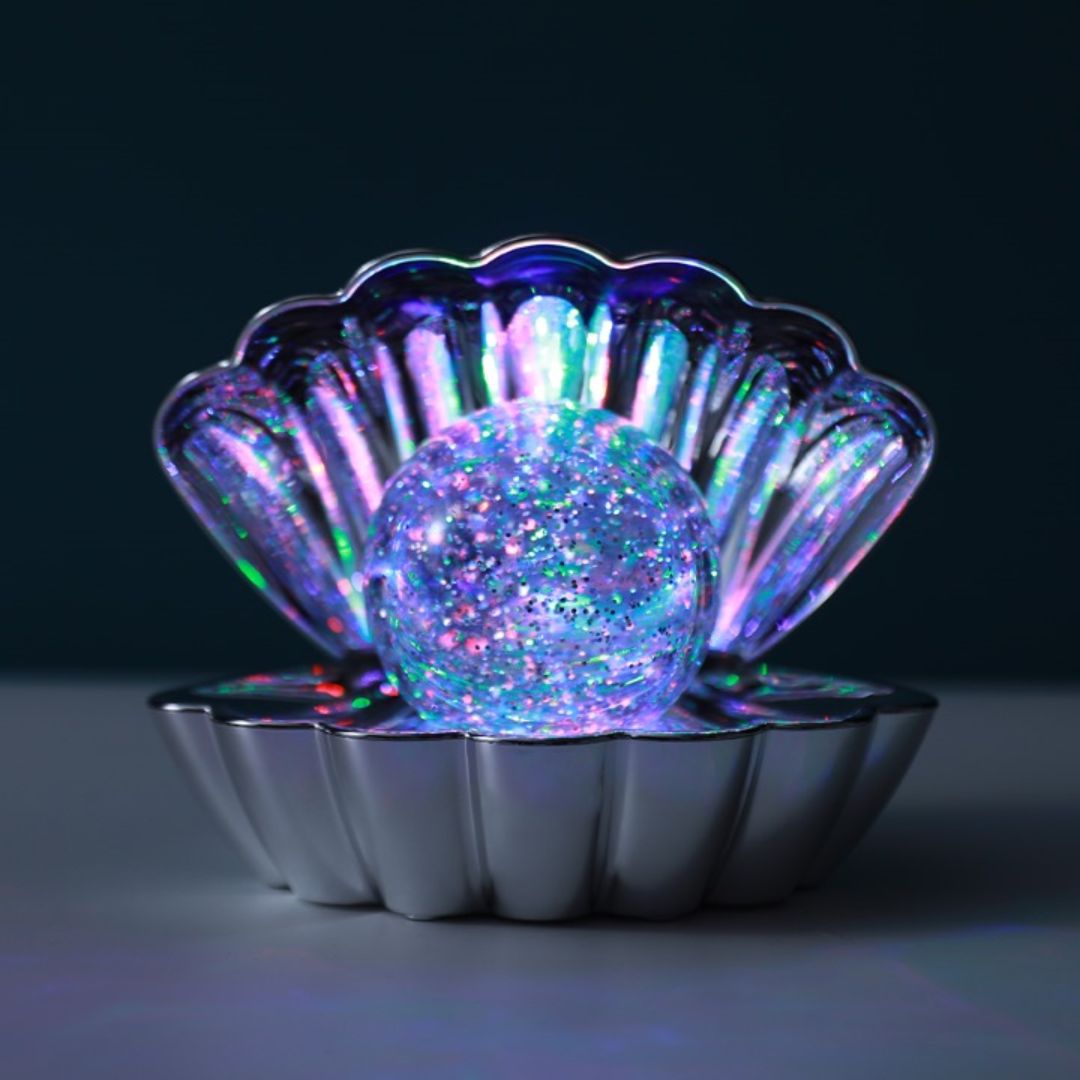 Stimmungslicht 'Silberne Muschel-Lampe'