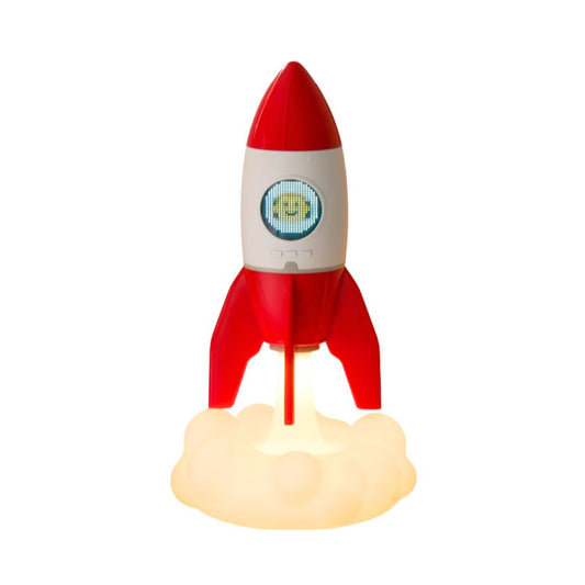 Rakete 3-in-1 Nachttischlampe Digitaluhr & Deckenprojektor