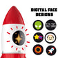 Rakete 3-in-1 Nachttischlampe Digitaluhr & Deckenprojektor