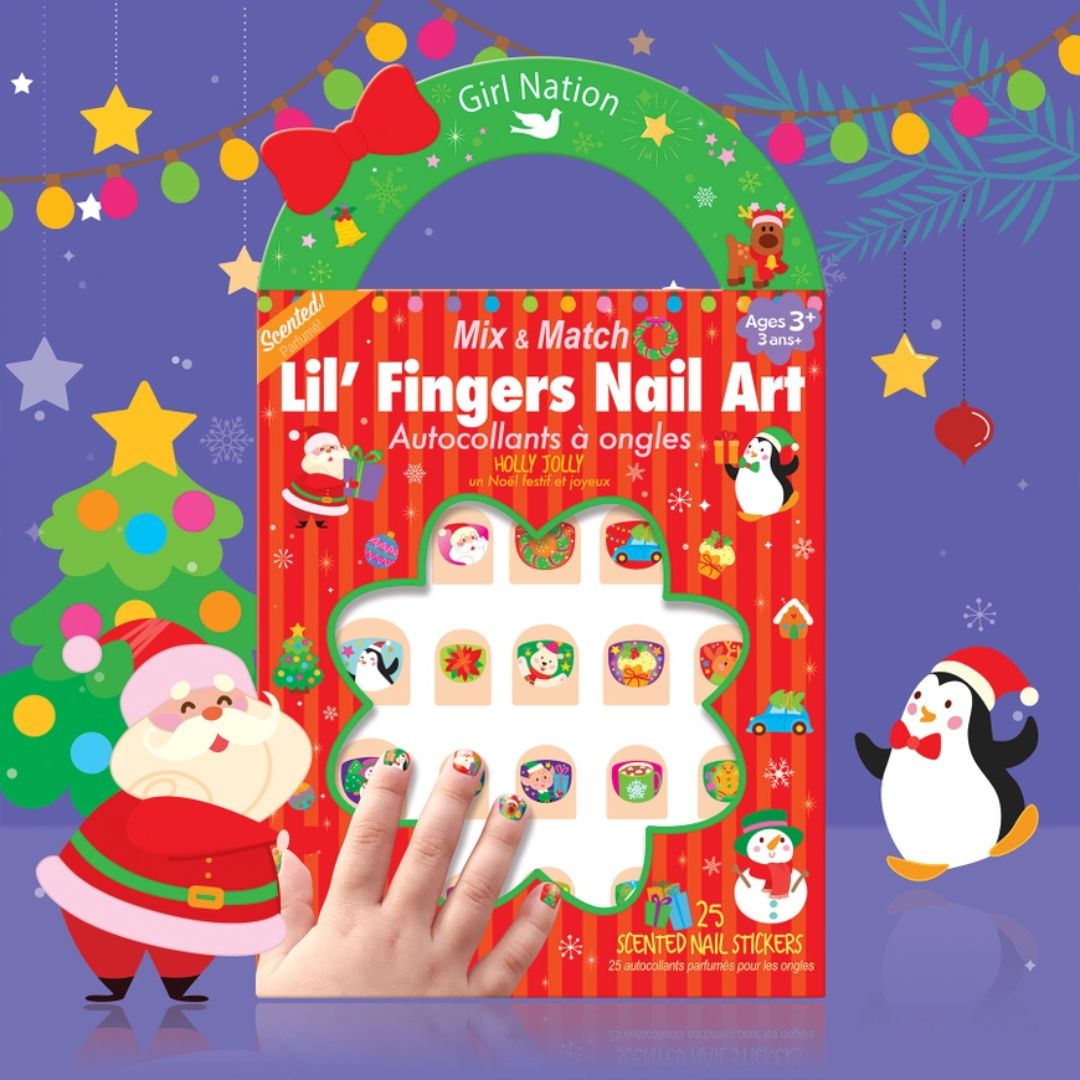 Nagelaufkleber Lil' Fingers Nail Art 'Holly Jolly Christmas'