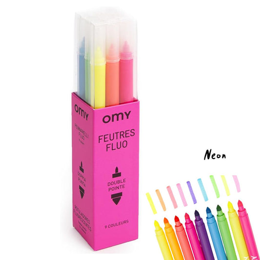 OMY 9 Feltpens Fluos Neon