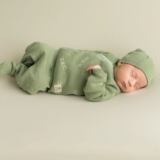 Neugeborenen Set 4-teilig 'Schnurrhaar Miow' grün