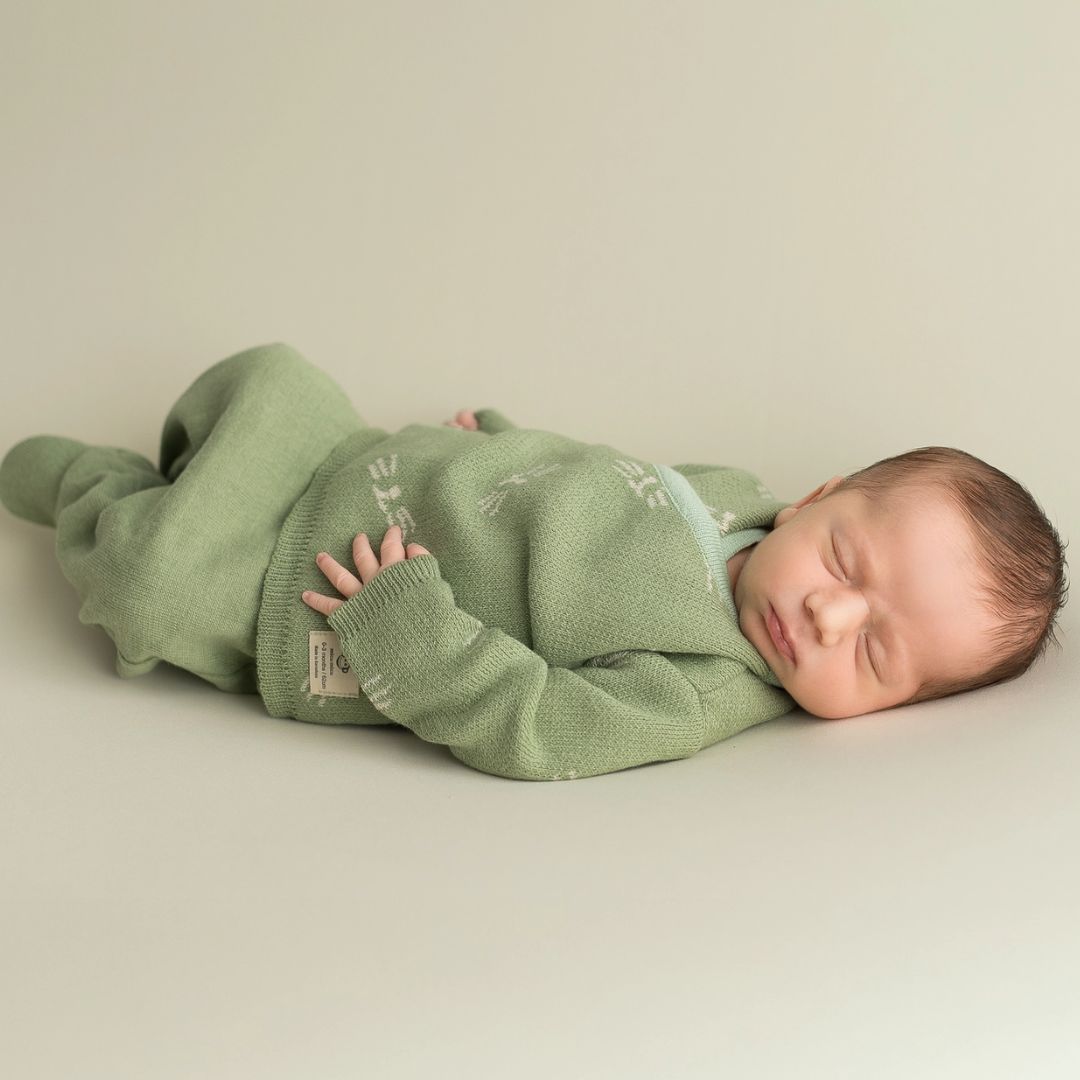 Neugeborenen Set 4-teilig 'Schnurrhaar Miow' grün