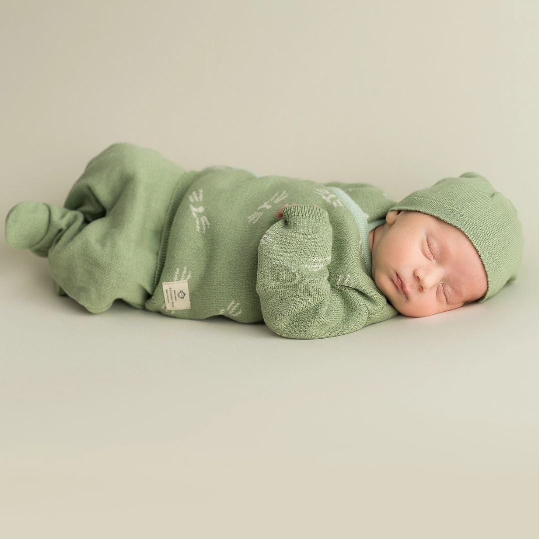 Neugeborenen Set 4-teilig 'Schnurrhaar Miow' grün