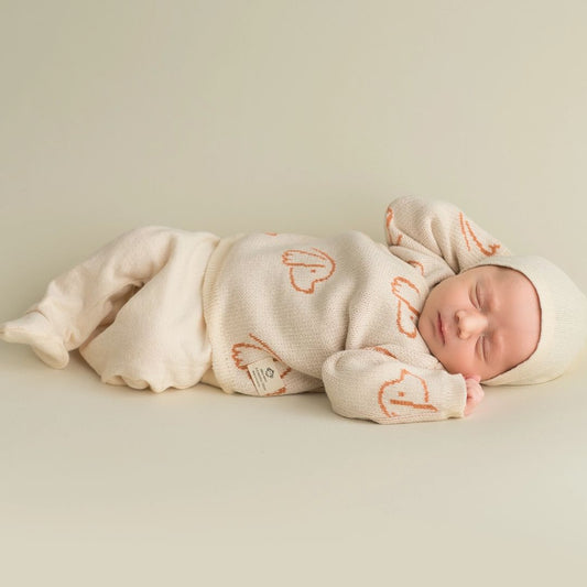 Neugeborenen Set 4-teilig 'Puppy' cremefarben