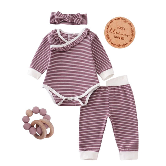 Geburtsgeschenk Set für Mädchen lila