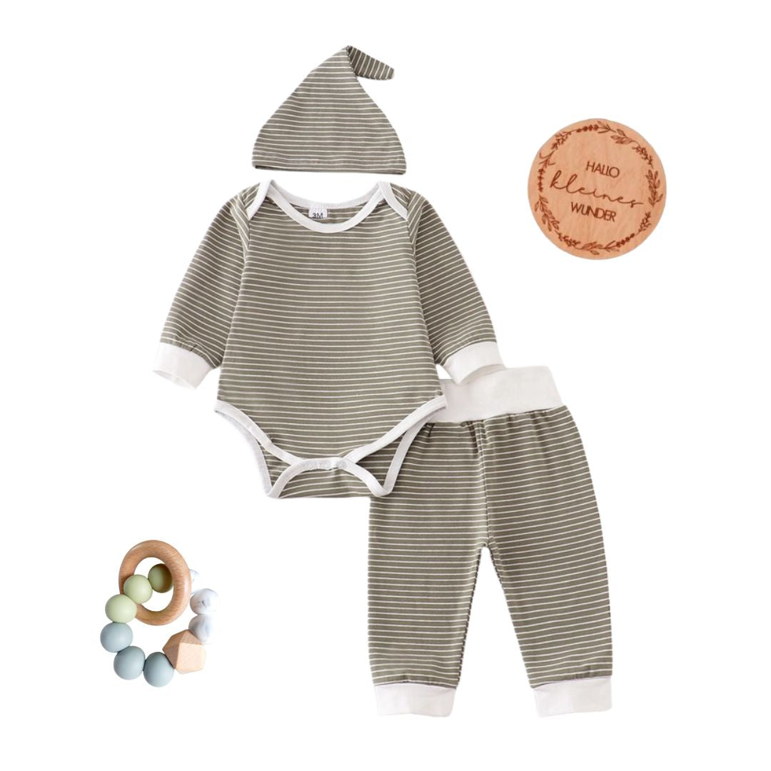 Geburtsgeschenk Set für Jungen olive