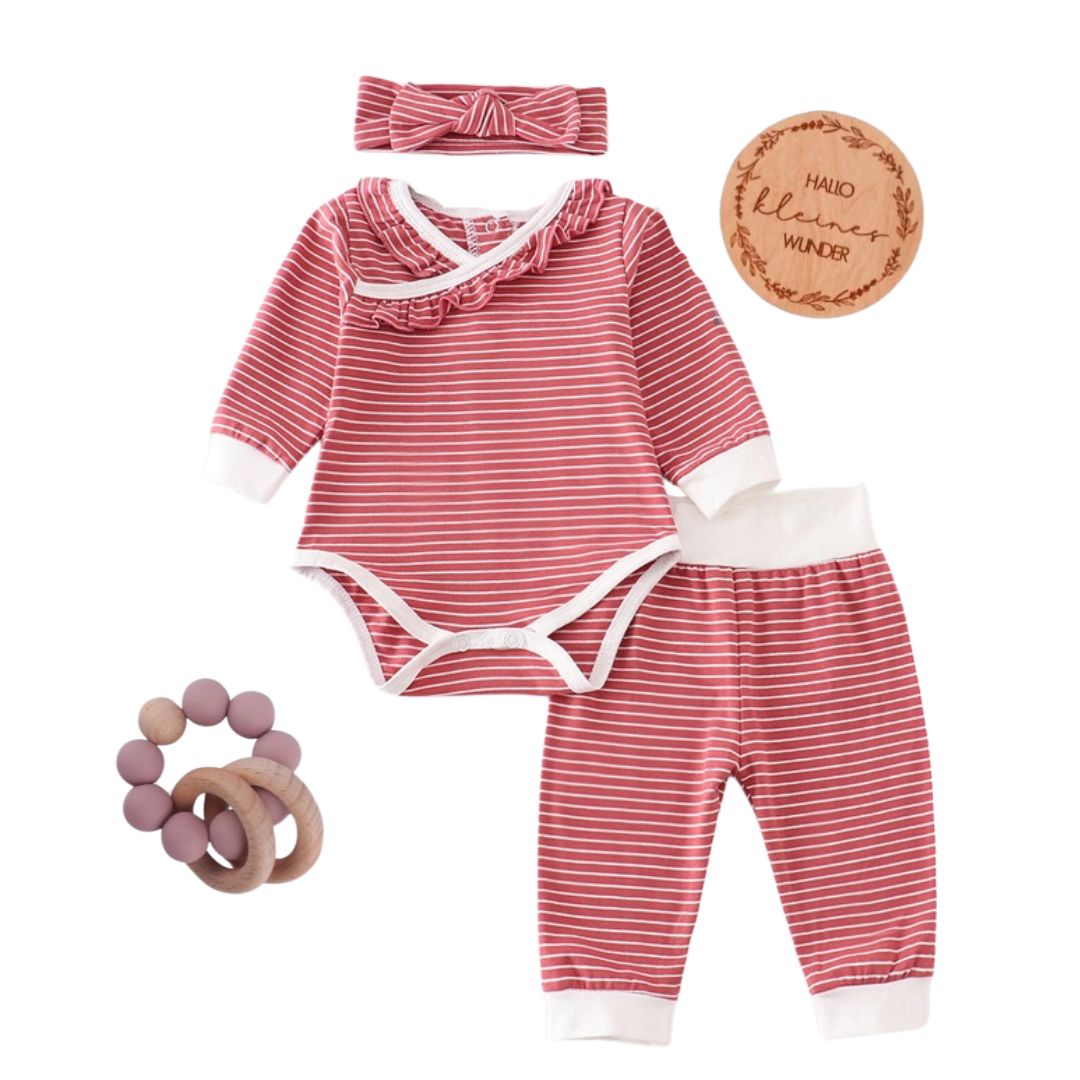 Geburtsgeschenk Set für Mädchen rot