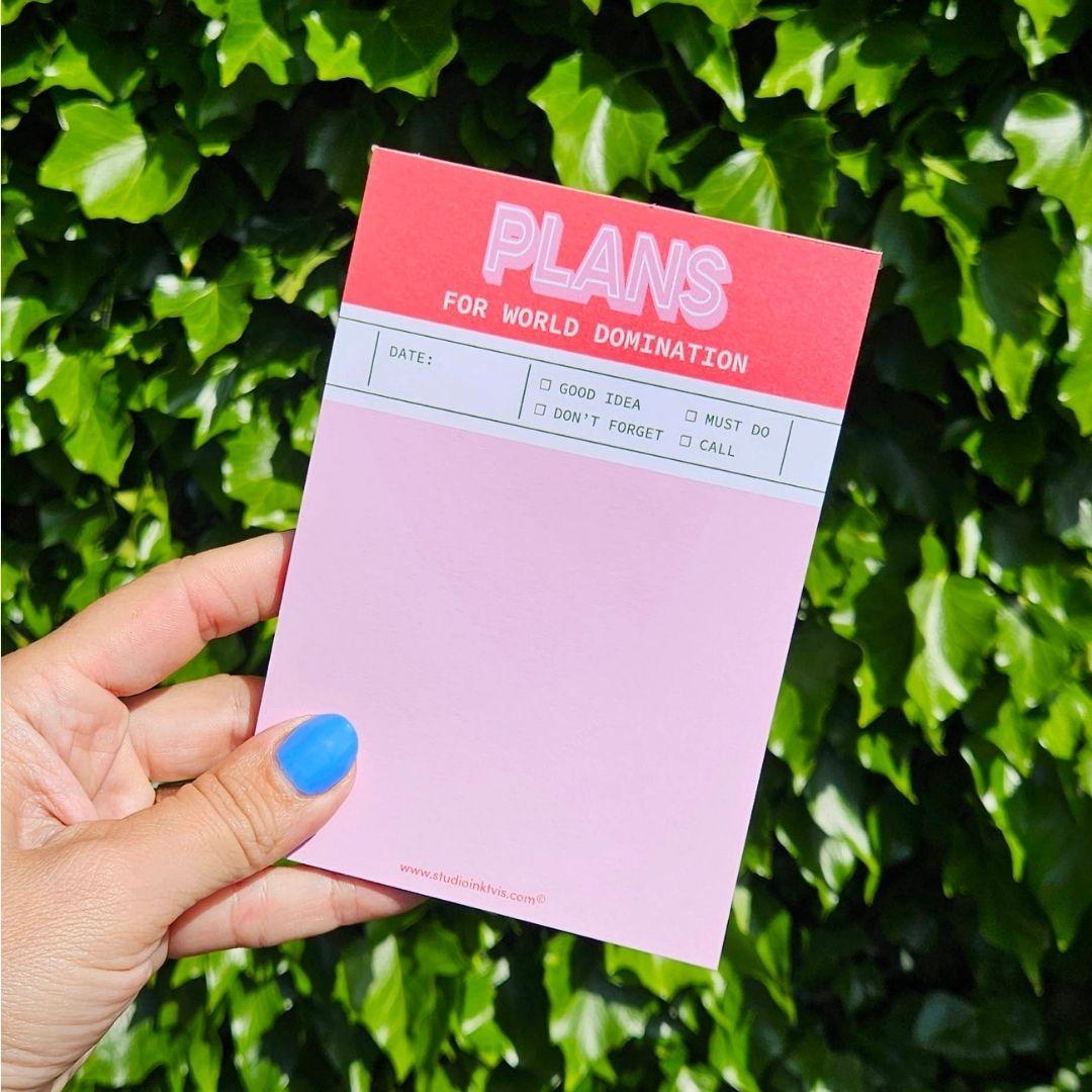 Notizblock A6 'Pläne zur Weltherrschaft'