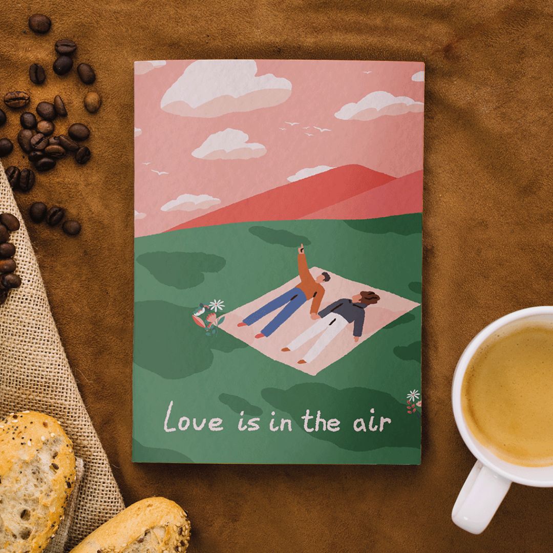 Notizbuch A5 'Liebe ist in der Luft'