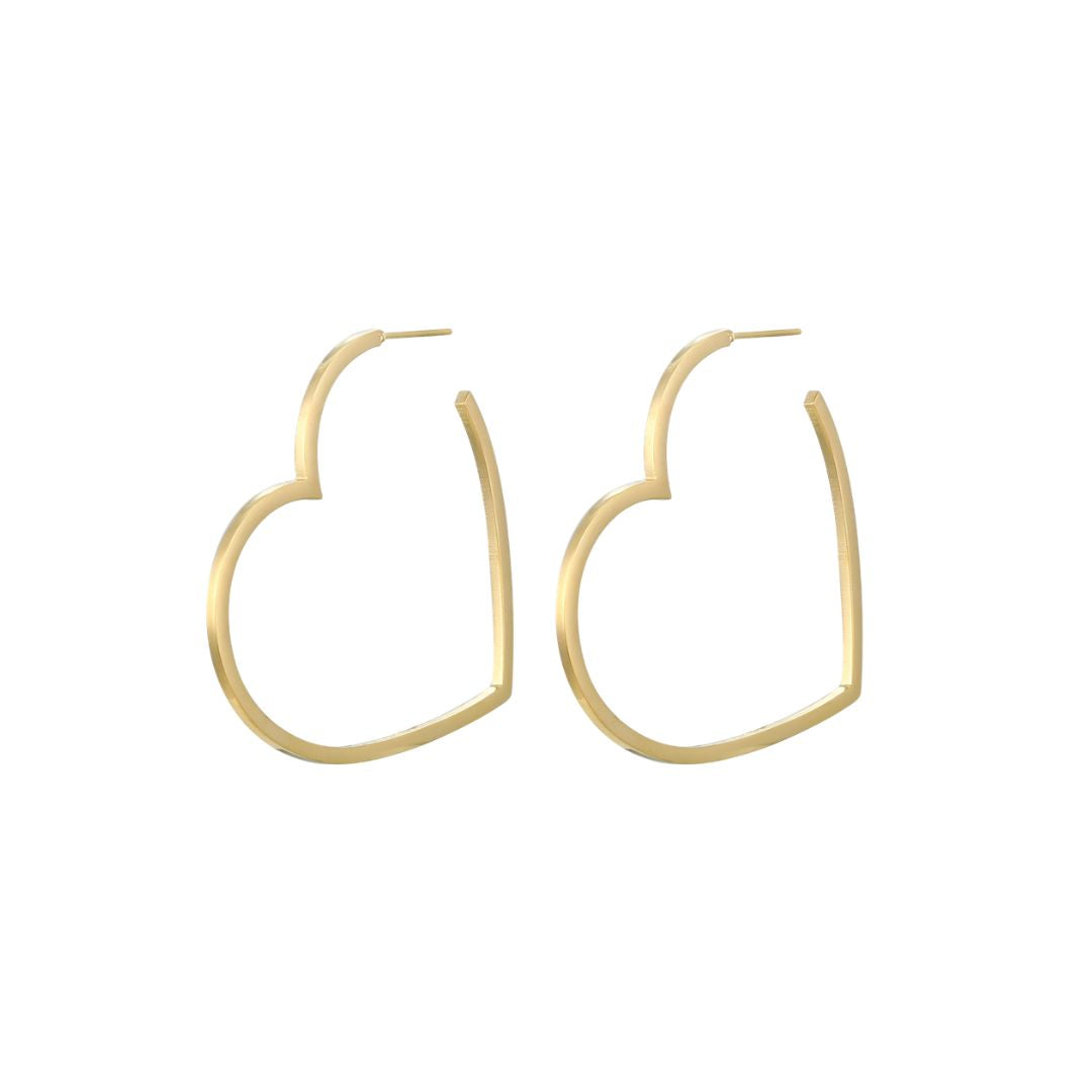 Ohrringe Herzen 'LOVE slim' gold