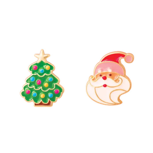 Ohrstecker für Kinder 'Weihnachtsbaum & Weihnachtsmann'