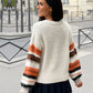 Oversize-Pullover mit weiten Ärmeln creme