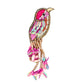 Pailletten-Brosche mit Vogelmotiv pink
