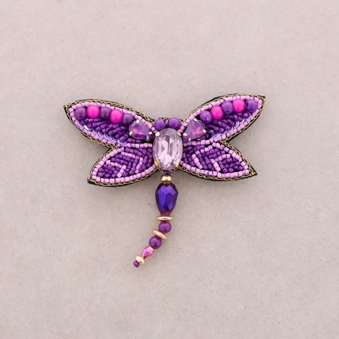 Charakterbrosche 'Libellenbrosche mit Pailletten' beere