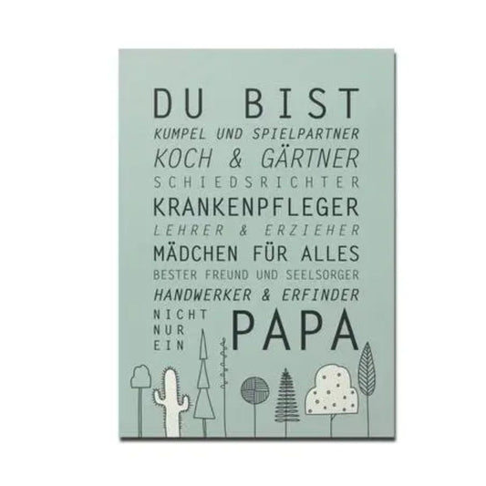 Postkarte "Du BIST PAPA", Grün