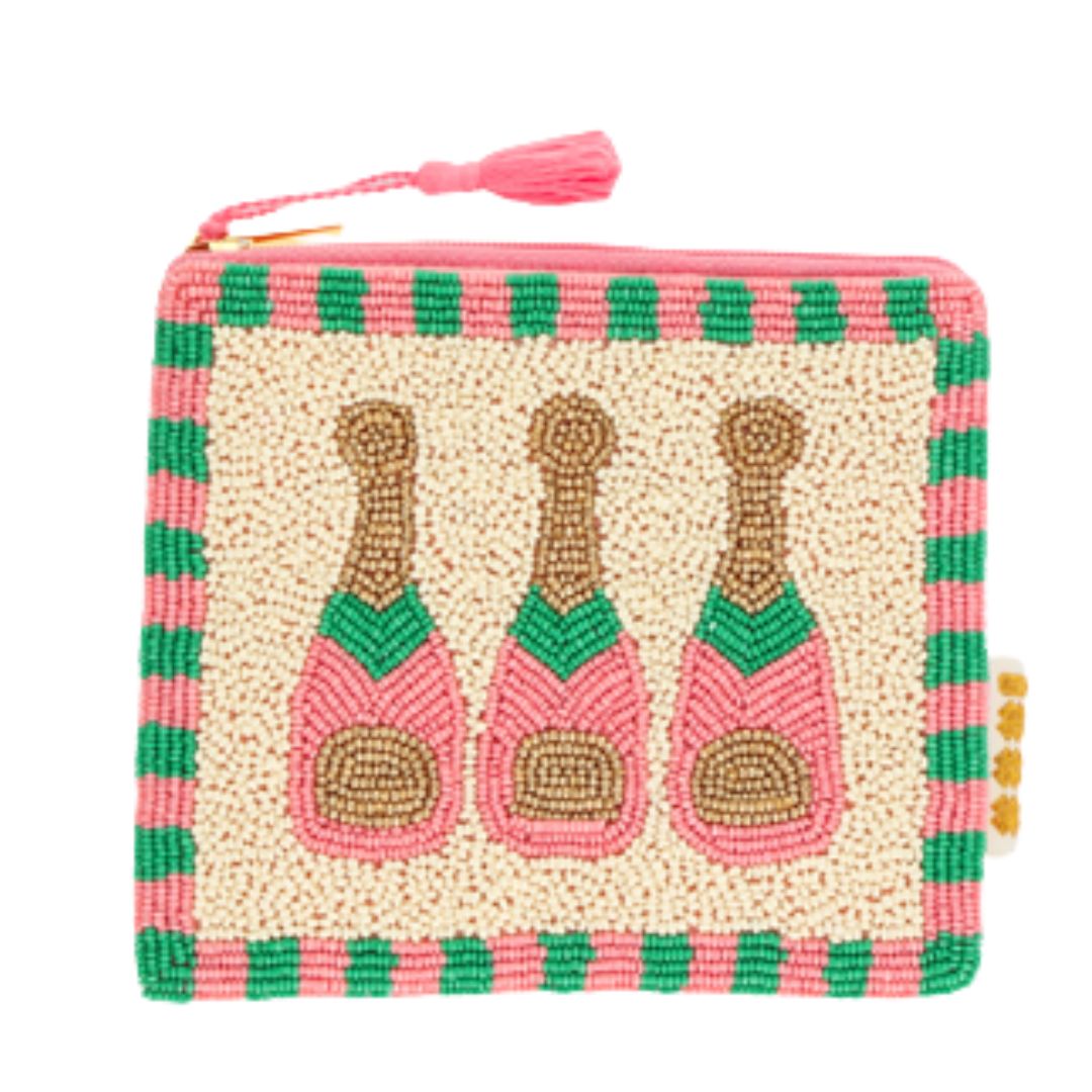 Perlen-Etui 'Champagne' light pink/grün/gold