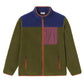Unisex Sherpa-Jacke mit Reißverschluss blau und khaki