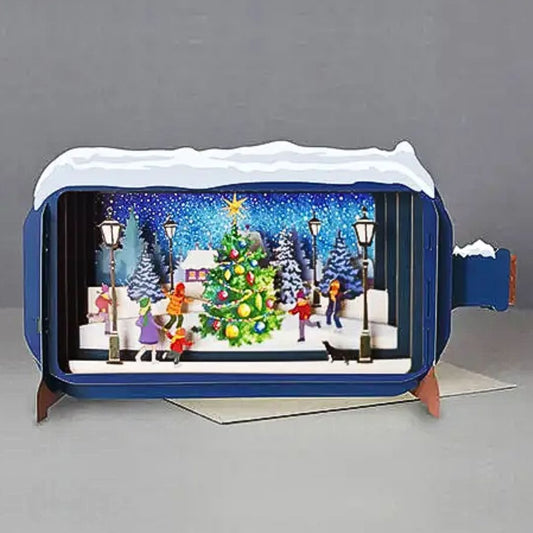 3D Pop-Up Weihnachtskarte mit Umschlag 'Weihnachtsbaum'