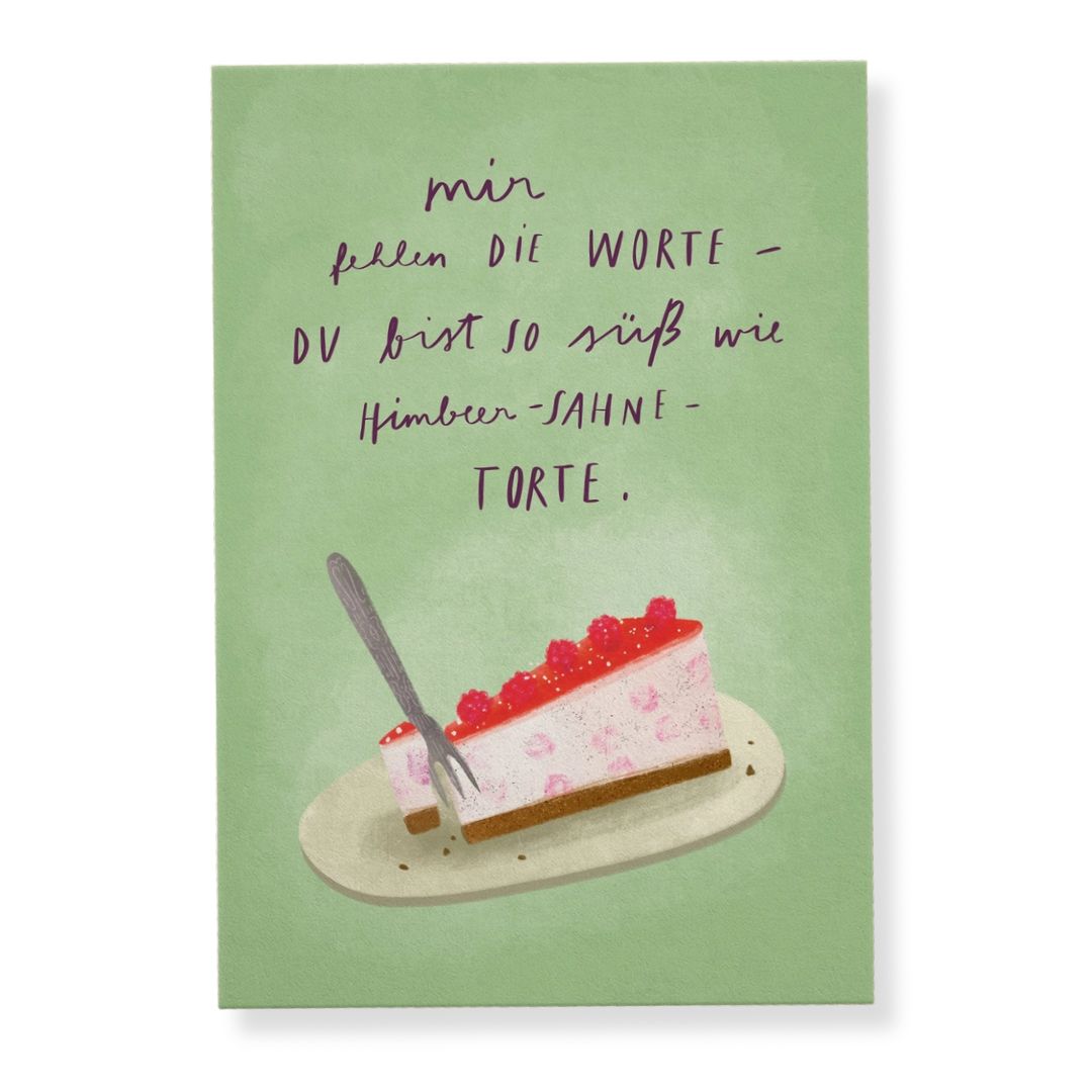 Postkarte 'Himbeer-Sahne-Torte'