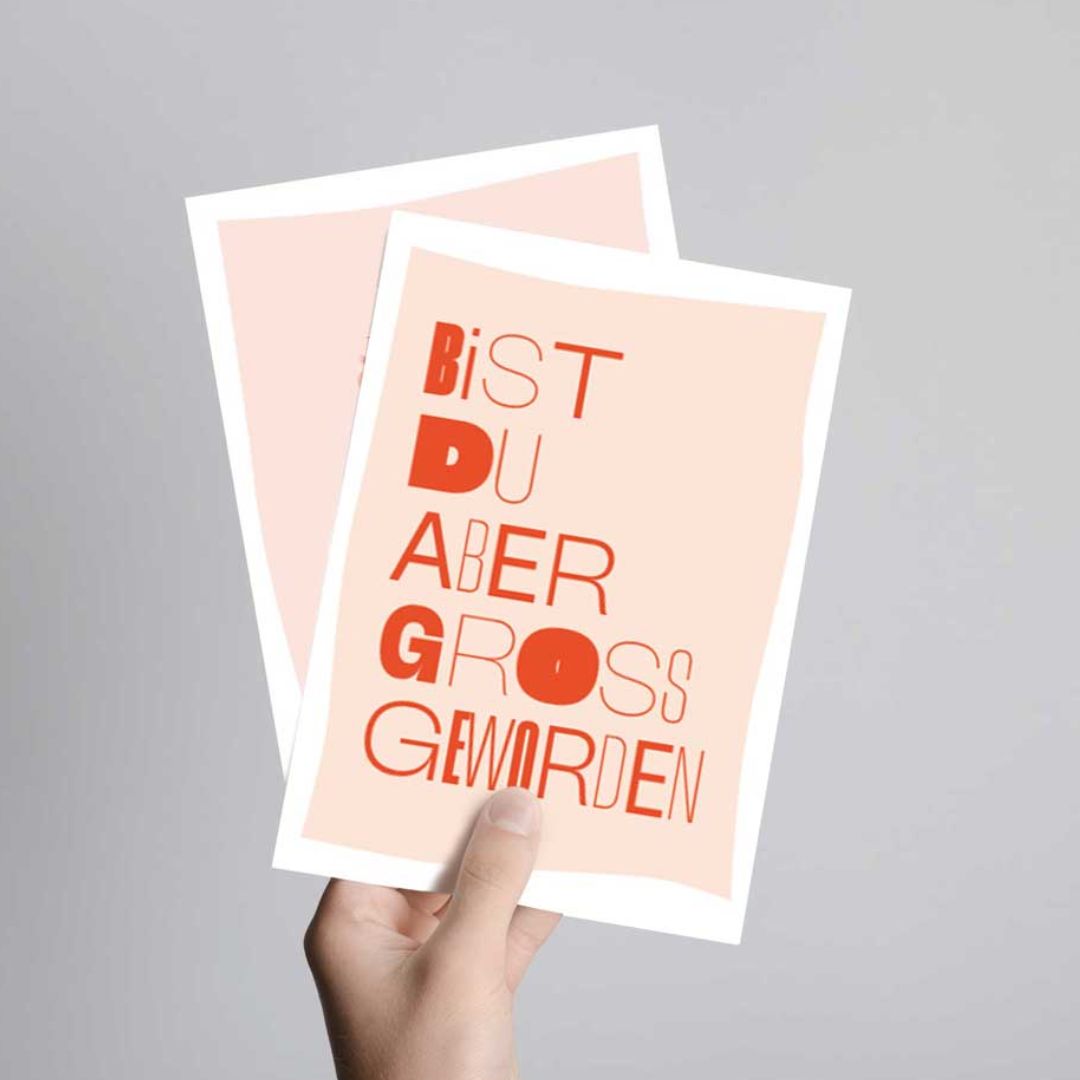 Postkarte 'Bist du aber groß geworden'