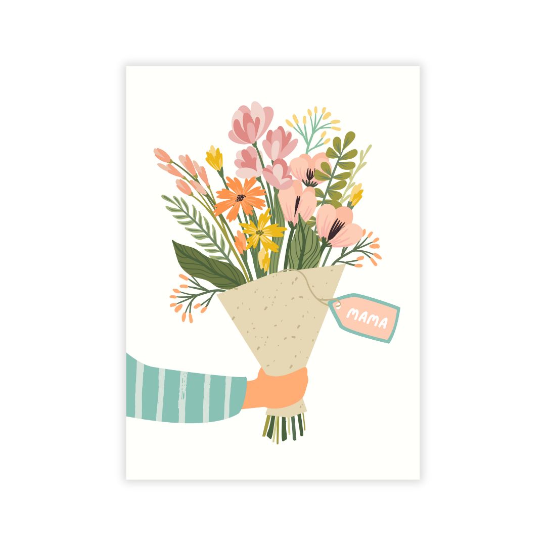 Postkarte 'Blumenstrauss Mama'
