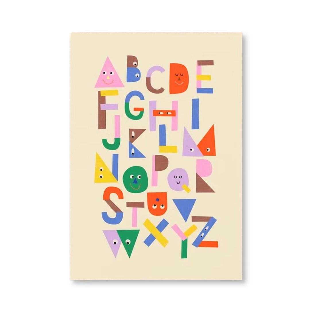 Postkarte 'ABC Faces' zur Einschulung