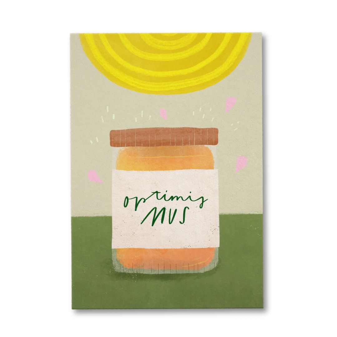 Postkarte 'Optimis-Mus'