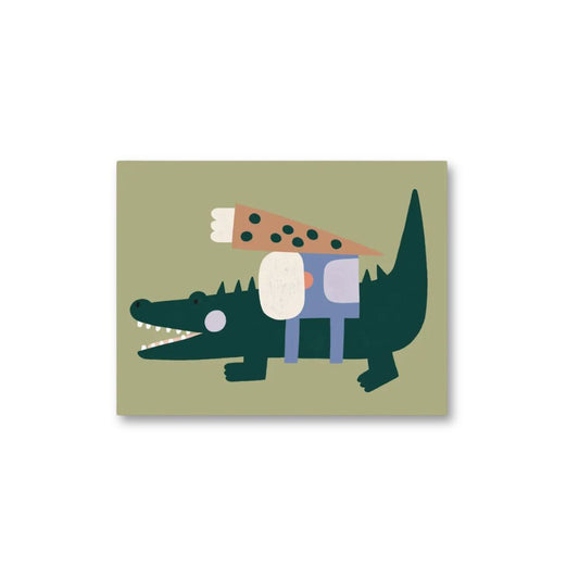 Postkarte 'Schulkrokodil'