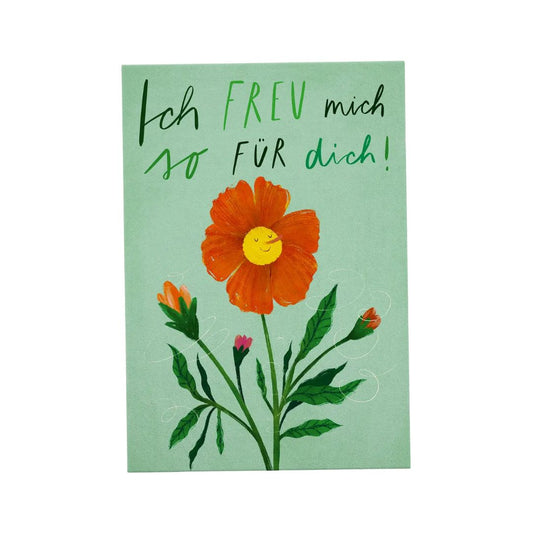Postkarte 'Freu mich'