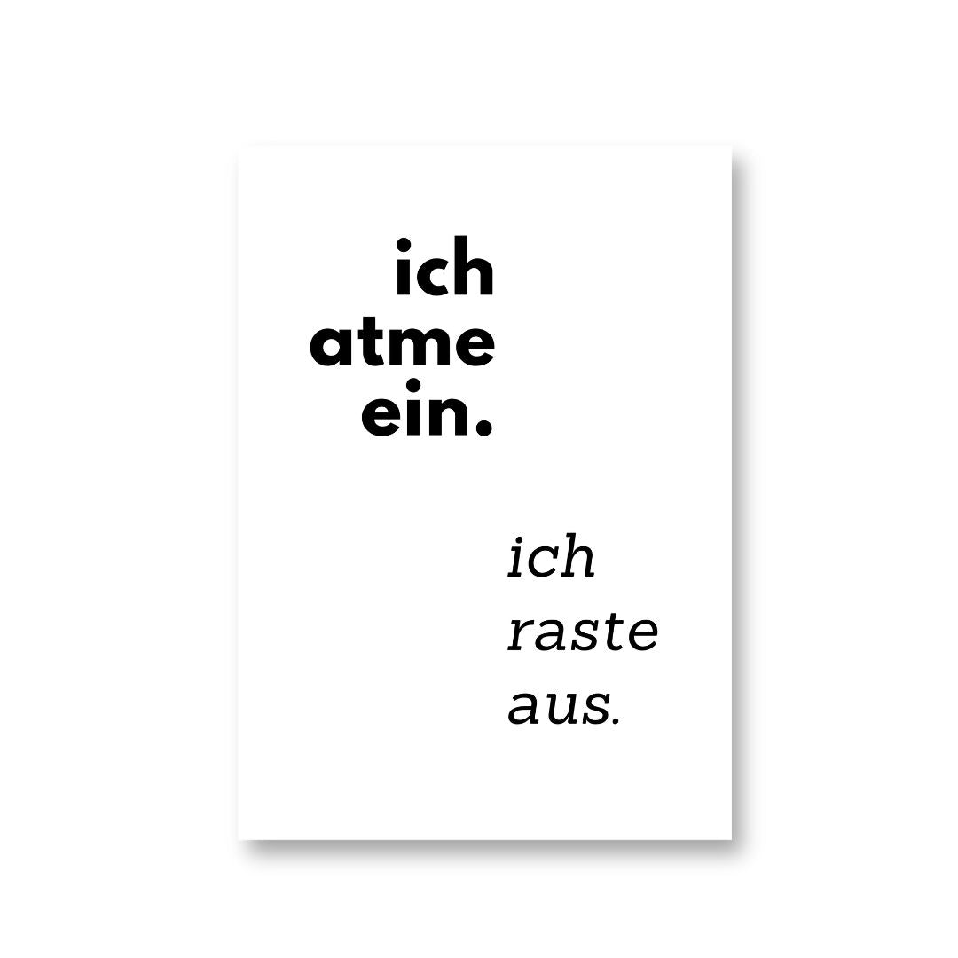 Postkarte 'Einatmen - Ausrasten'