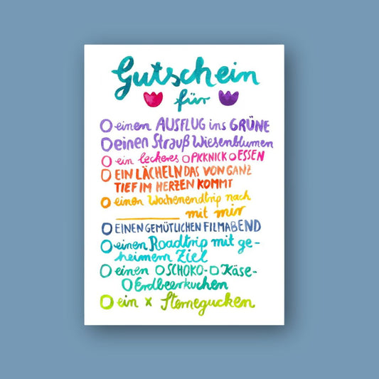 Postkarte Gutschein