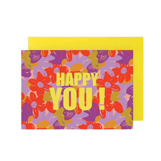 Postkarte mit Umschlag 'Good Luck' multi/gelb Querformat