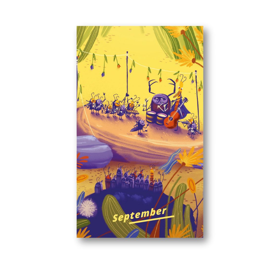 Alle Jahre Superpostkarten-Kalender 'Das Wiesen-Orchester'