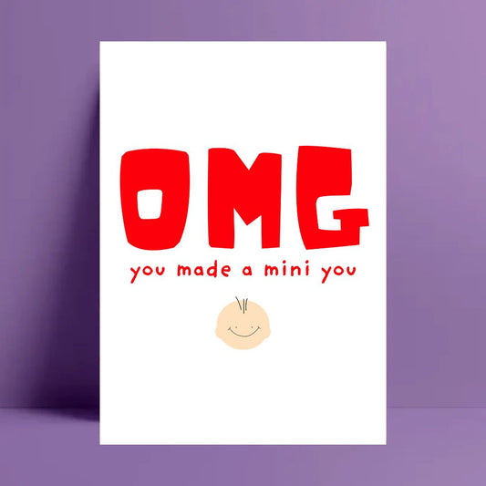 Postkarte 'OMG Mini You' rot