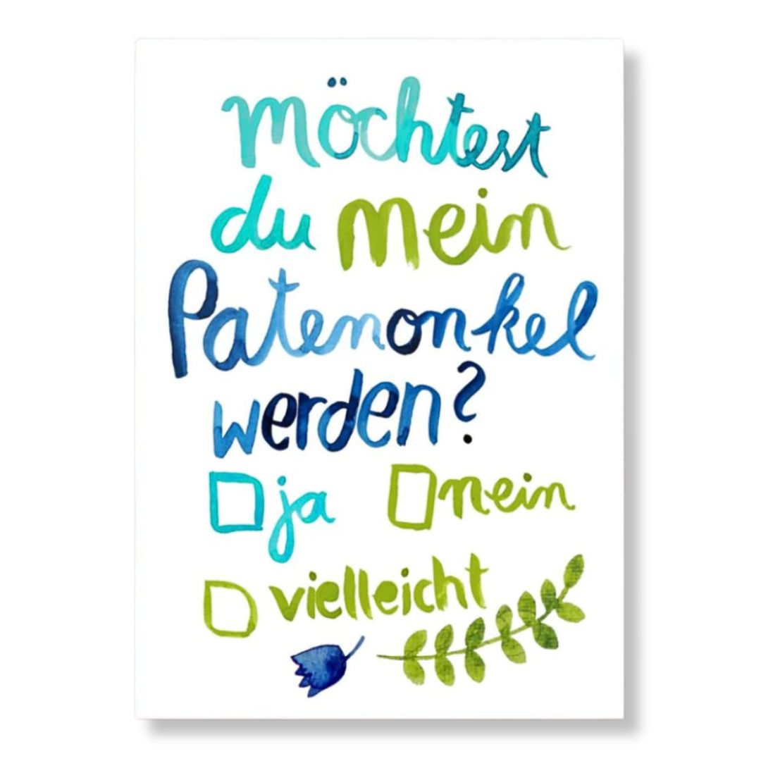Postkarte 'Patenonkel'