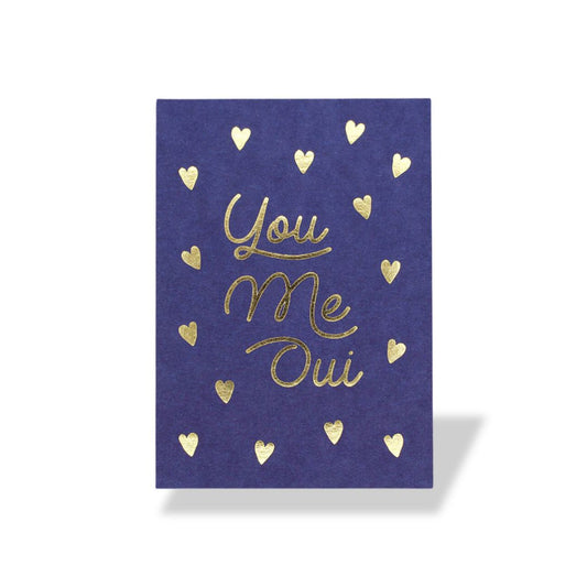 Postkarte mit Goldeffekten 'You Me Oui'