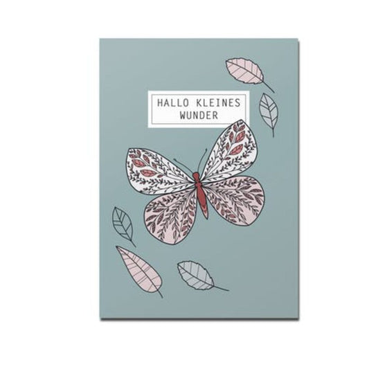Postkarte "HALLO KLEINES WUNDER", Schmetterling