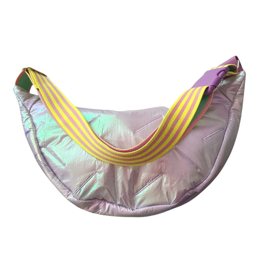 Damen Tasche Moonbag 'Puffy' metallic silberrosa