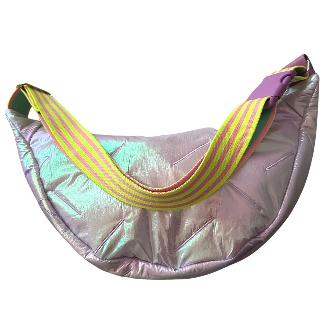 Damen Tasche Moonbag 'Puffy' metallic silberrosa