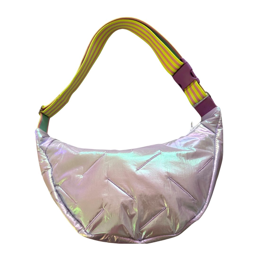 Damen Tasche Moonbag 'Puffy' metallic silberrosa
