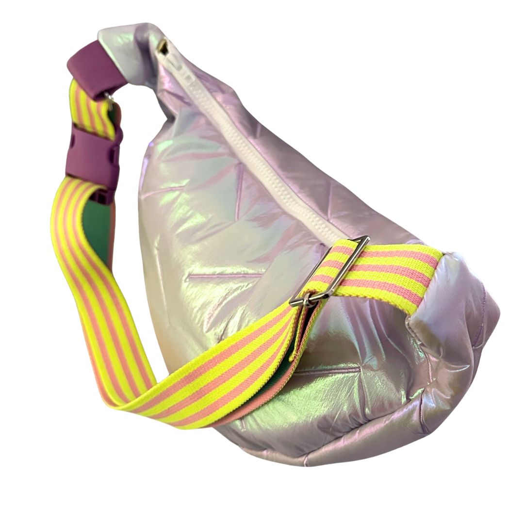 Damen Tasche Moonbag 'Puffy' metallic silberrosa