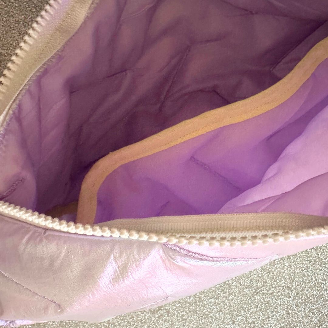 Damen Tasche Moonbag 'Puffy' metallic silberrosa