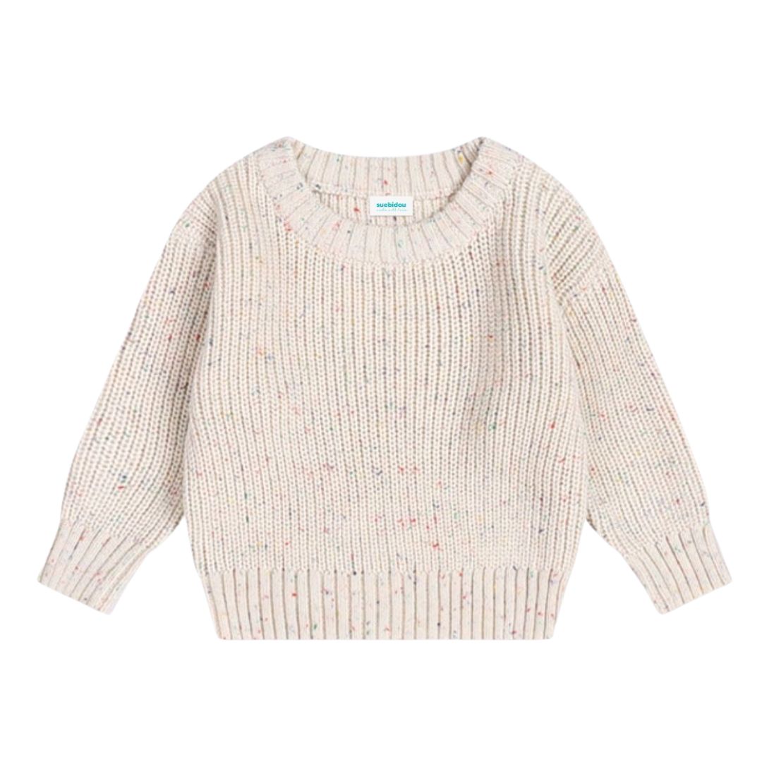 Kinder Grobstrick Pullover 'Colorful Dots'
