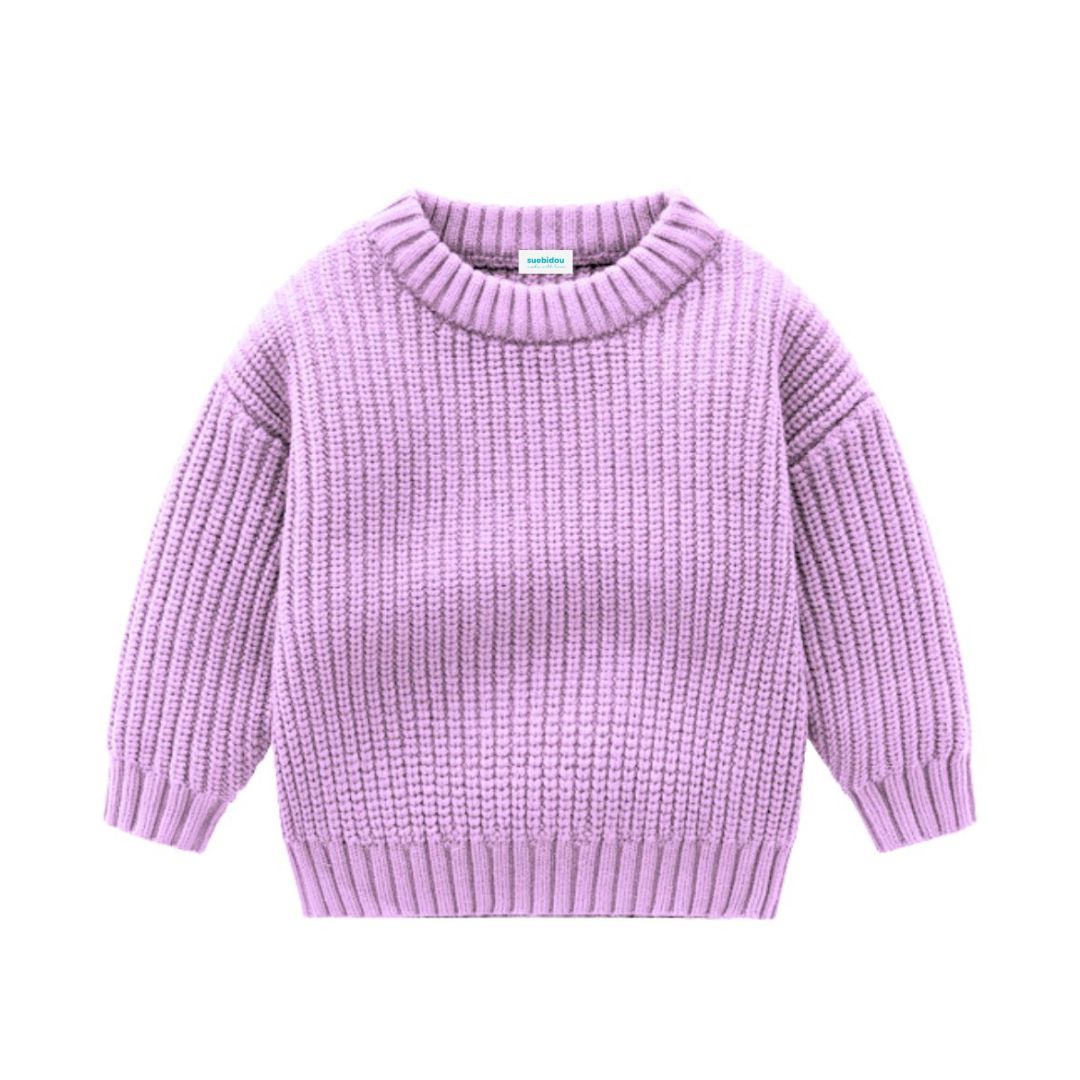 Kinder Grobstrick Pullover 'Loose' lila