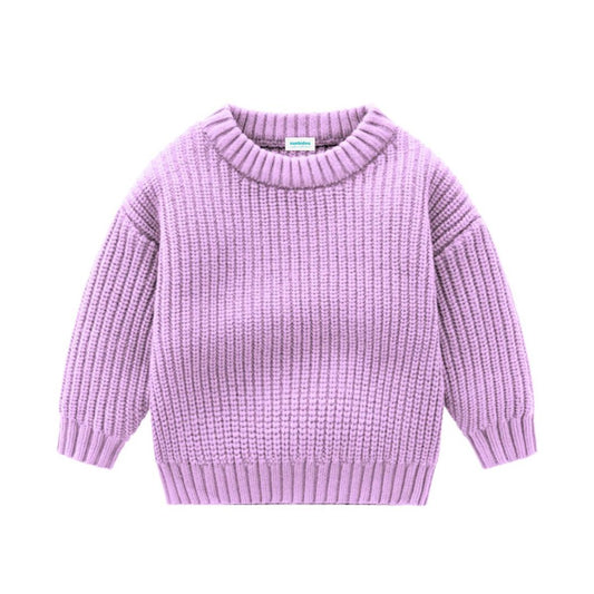 Kinder Grobstrick Pullover 'Loose' lila