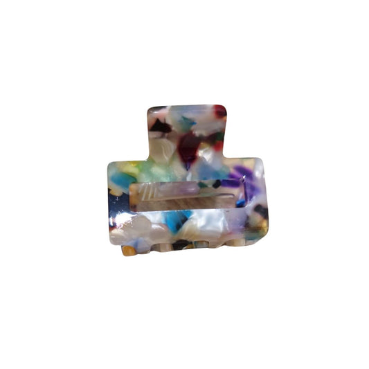 Rechteckige Haarklammer Camouflage beige/grün