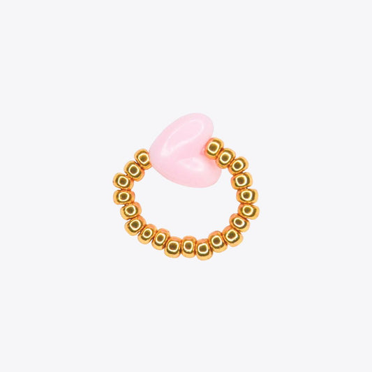 Ring 'Rose Love' gold mit rosa Herz